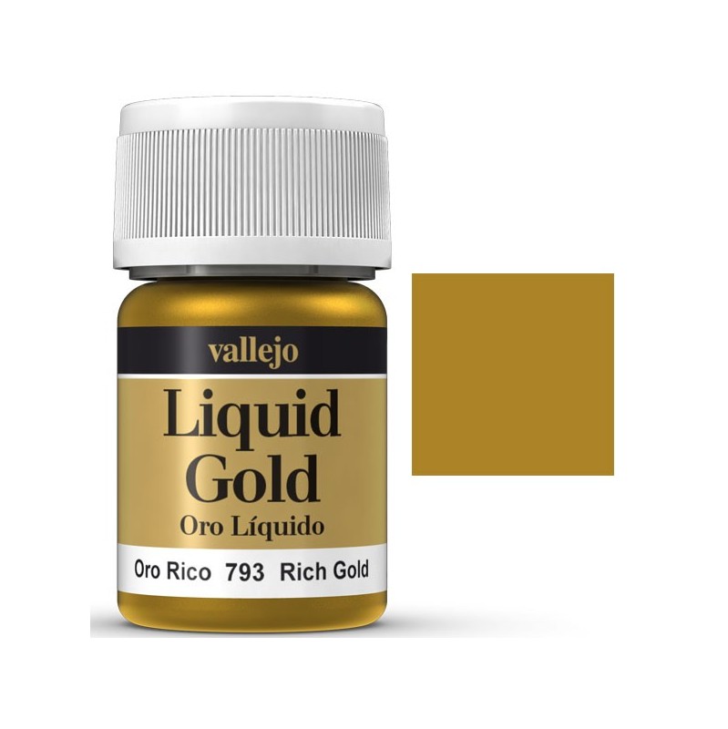 Vallejo Paint 35ml Bottle Metallic Liquid Rich Gold Model Color