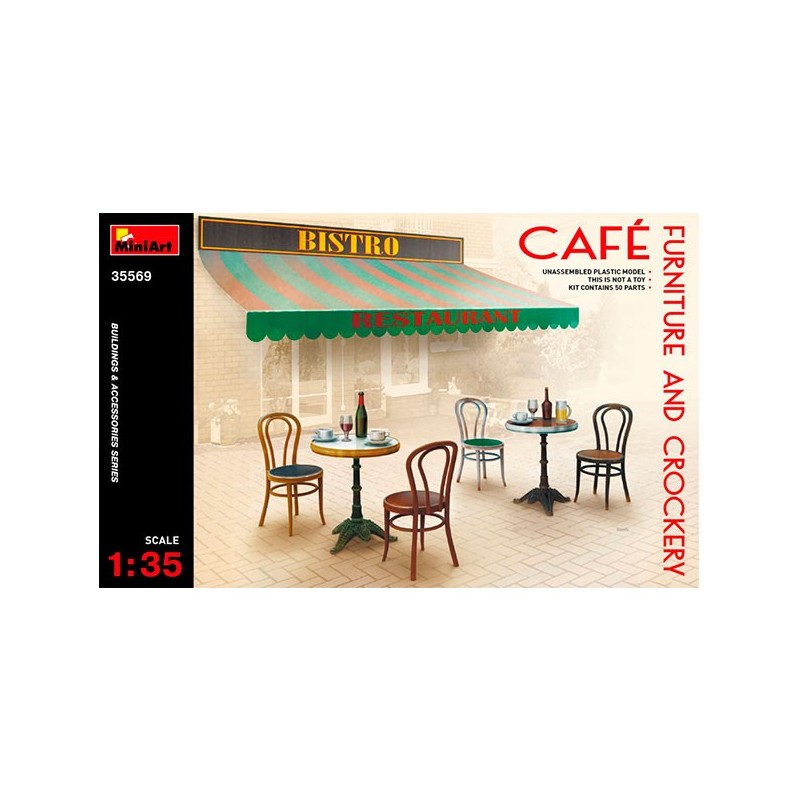 MiniArt Acc Café Furniture+Crockery 1/35