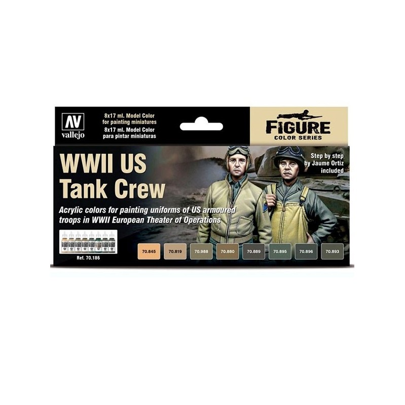 Set 8 Model Color WWII US Tank Crew
