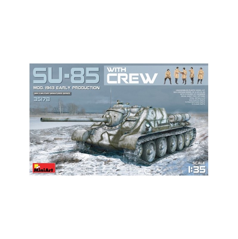 Tanque SU-85 Mod 43 Early Prod+Crew 1/35