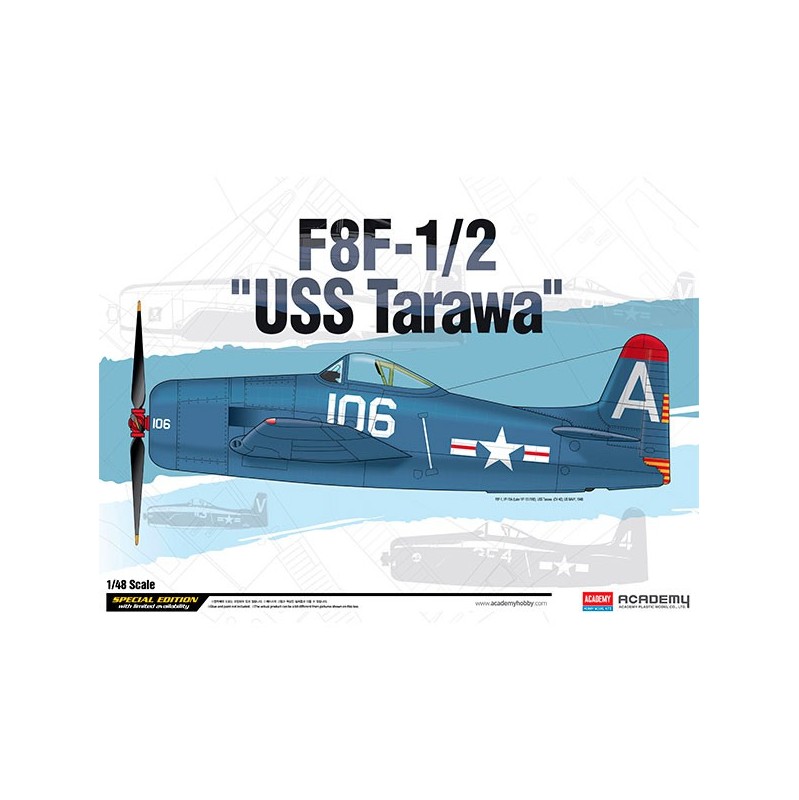 Academy Avión F8F-1/2 USS Tarawa LE 1/48