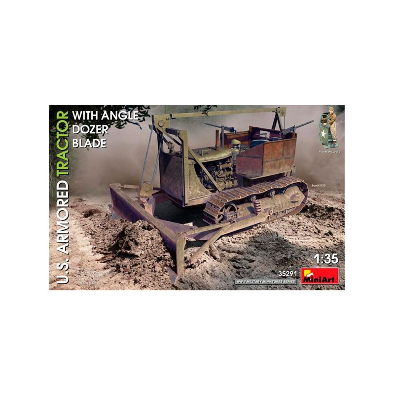 MiniArt U.S. Armored Tractor w/Angle Dozer Blade 1/35
