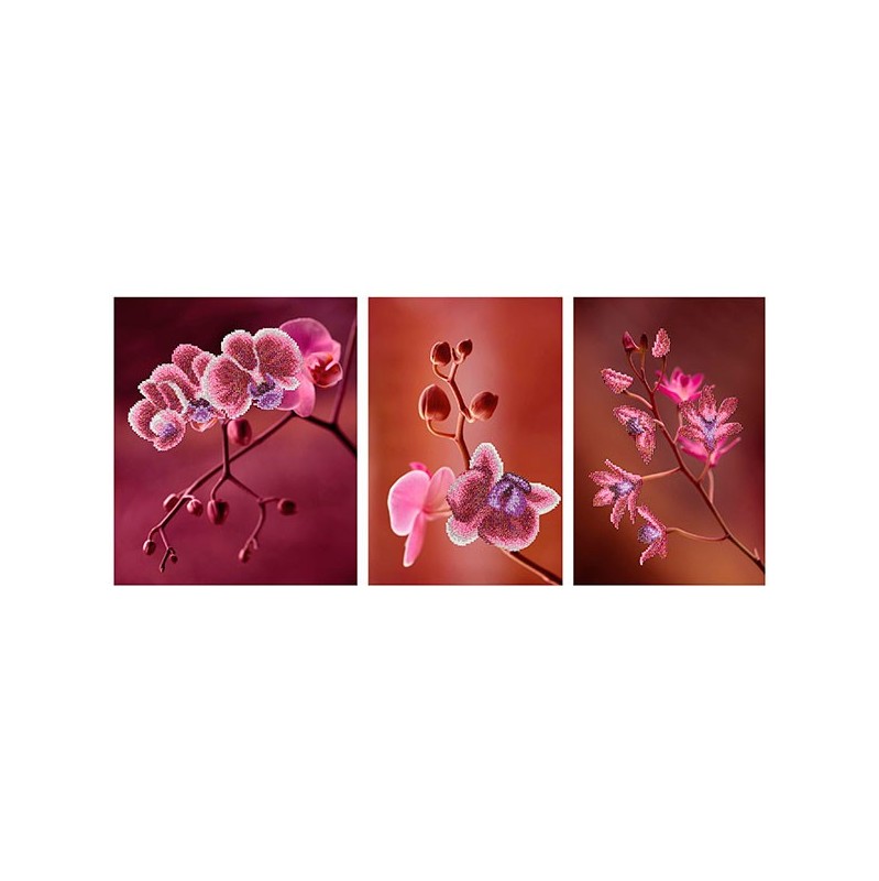 MiniArt Crafts Nature Pink Orchids Triptych