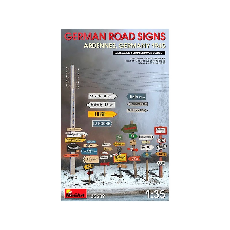 MiniArt German Road Signs WW2 Ardennes 45 1/35
