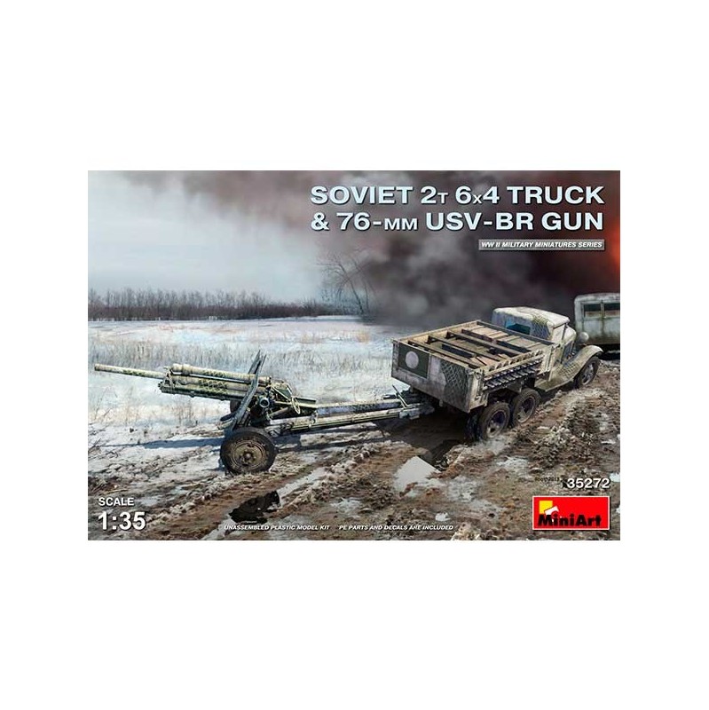 Camión Soviet 2t 6x4 76mm USVBR Gun 1/35