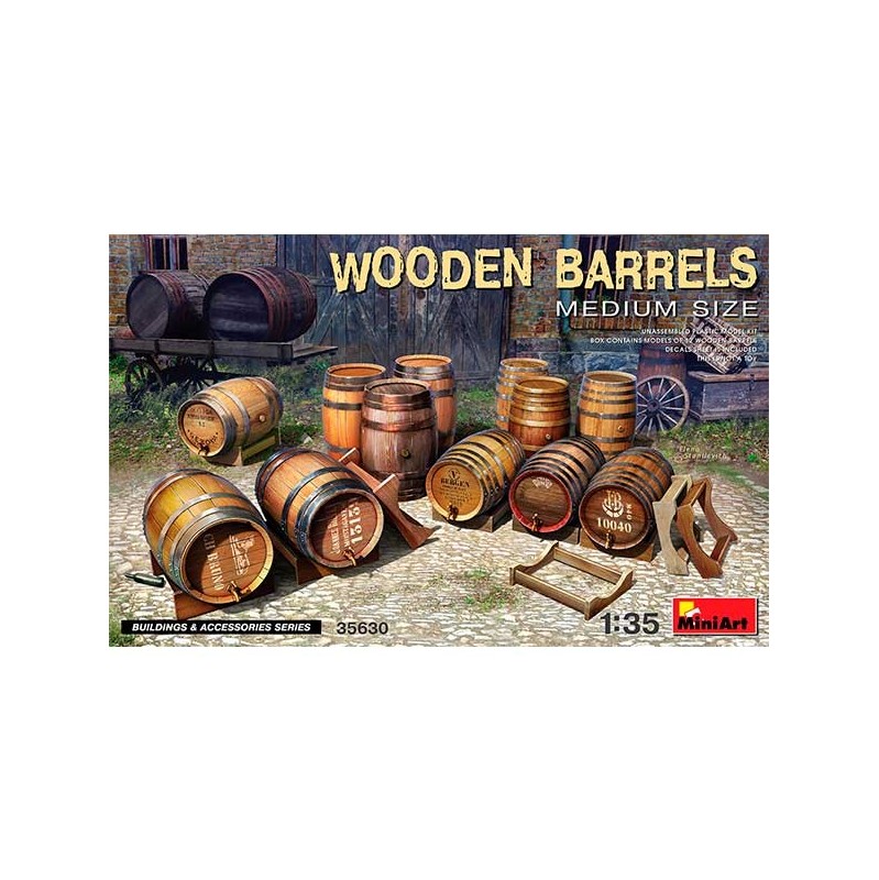 MiniArt Wooden Barrels. Medium Size 1/35