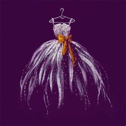 MiniArt Crafts Abstract Purple Dress