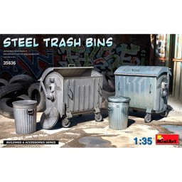 MiniArt Accesorios Steel Trash Bins1/35