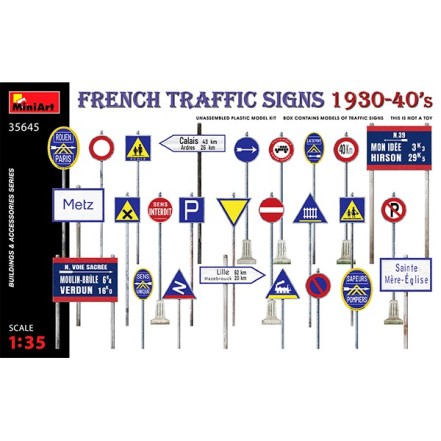 MiniArt Accesorios Señales de tráfico francesas 1930-40’s 1/35
