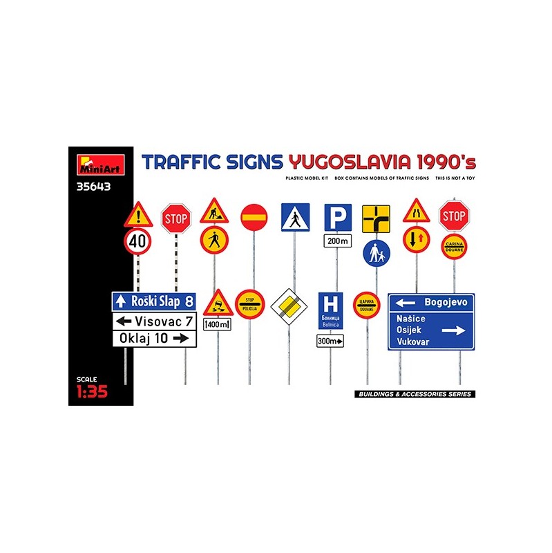 MiniArt Traffic Signs. Yugoslavia 1990's 1/35