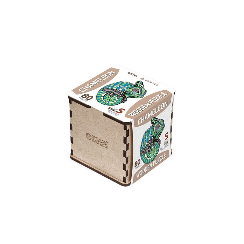 EWA Puzzle Camaleón (S) 80 piezas caja de madera