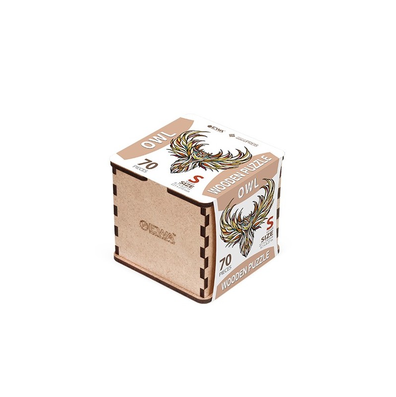 EWA Puzzle Búho (S) 70 piezas caja de madera