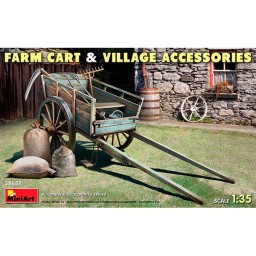 MiniArt Farm Cart with Village Accessories 1/35