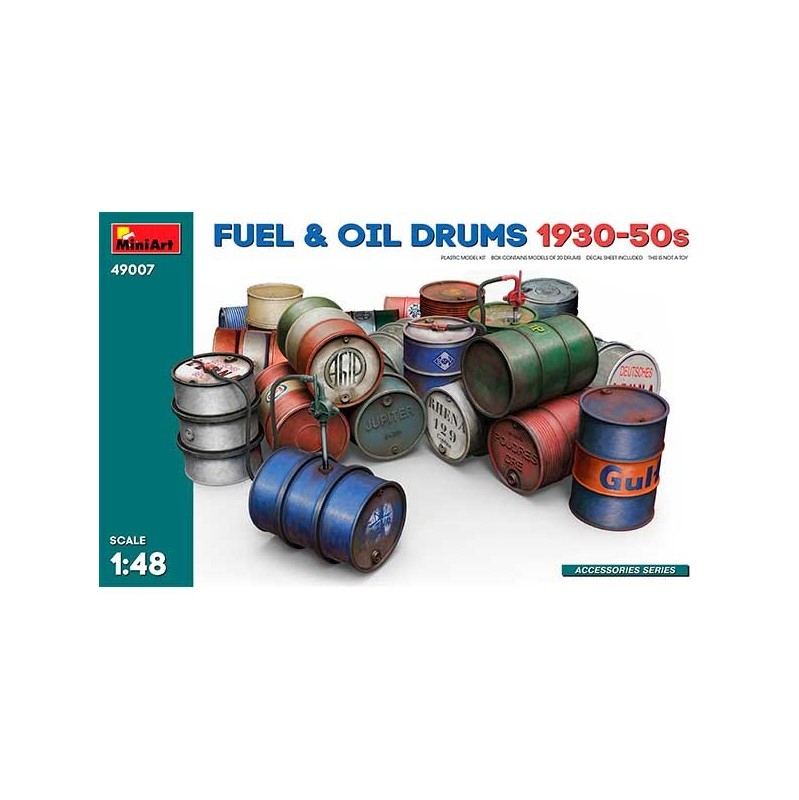 Miniart Bidones Fuel & Oil Drums 1930-50s 1/48