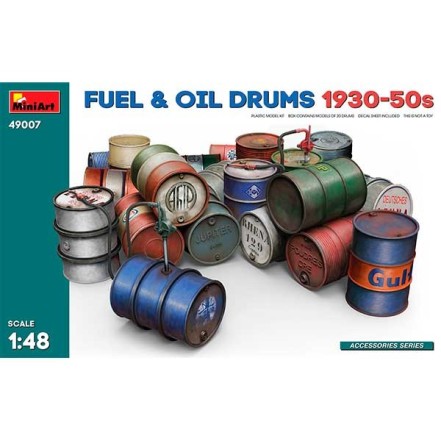 Miniart Bidones Fuel & Oil Drums 1930-50s 1/48