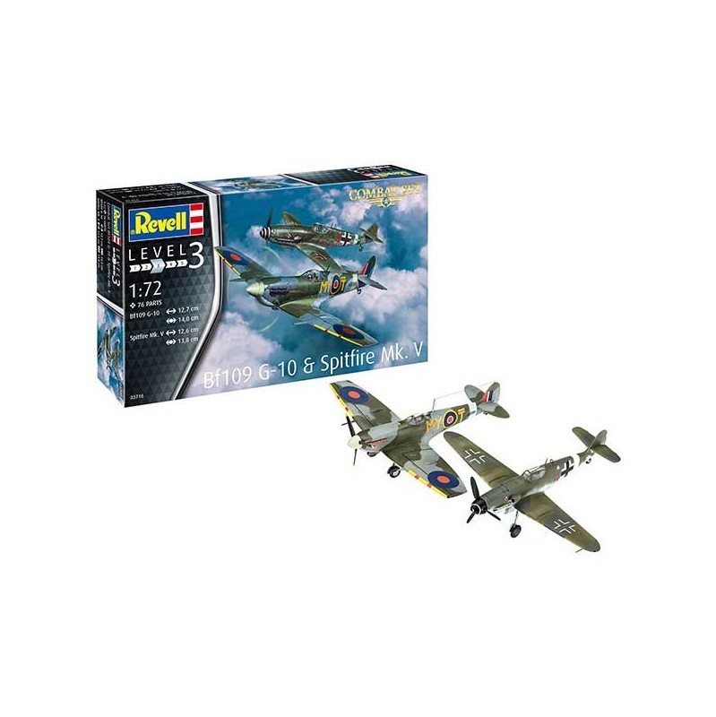 Revell model kit Set Messerschmitt Bf109G 10 & Spitf. Mk.V 1:72