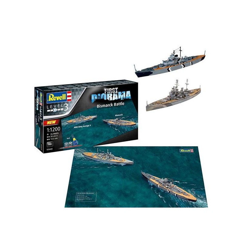 Revell model kit acc First Diorama Set Bismarck Battle 1:1200