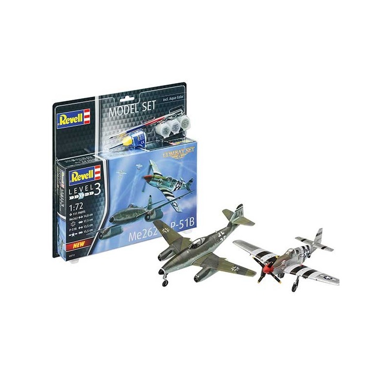Revell Model Set Combat Set Aviones Me262 & P-51B Mustang 1:72