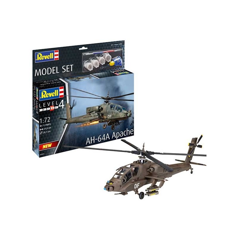 Revell Model Set Helicóptero AH-64A Apache 1:72