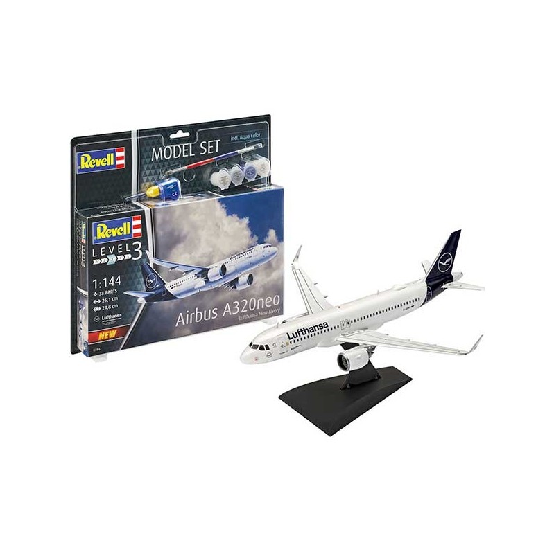 Revell Model Set Avión Airbus A320neo Lufthansa New Livery 1:144
