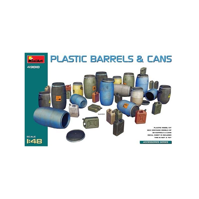 Miniart Plastic Barrels & Cans 1/48