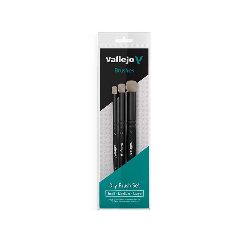 Vallejo Dry Brush Set - Pelo Natural (S, M & L)