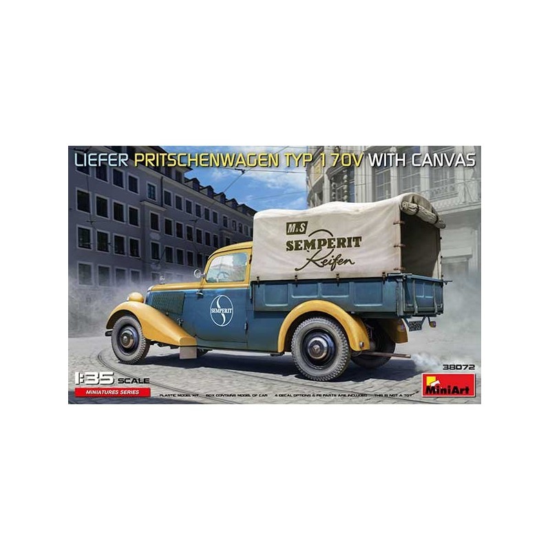 Miniart Furgoneta Liefer Pritschenwagen TYP 170V w/ Canvas
