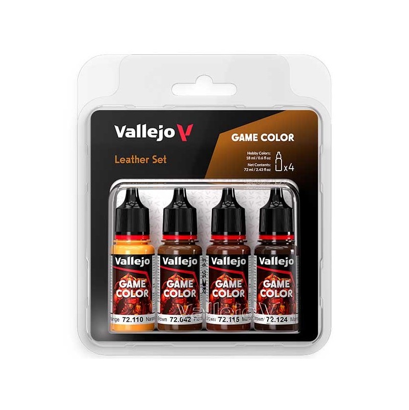 Vallejo Set 4 colores Game Color Leather Set 18 ml