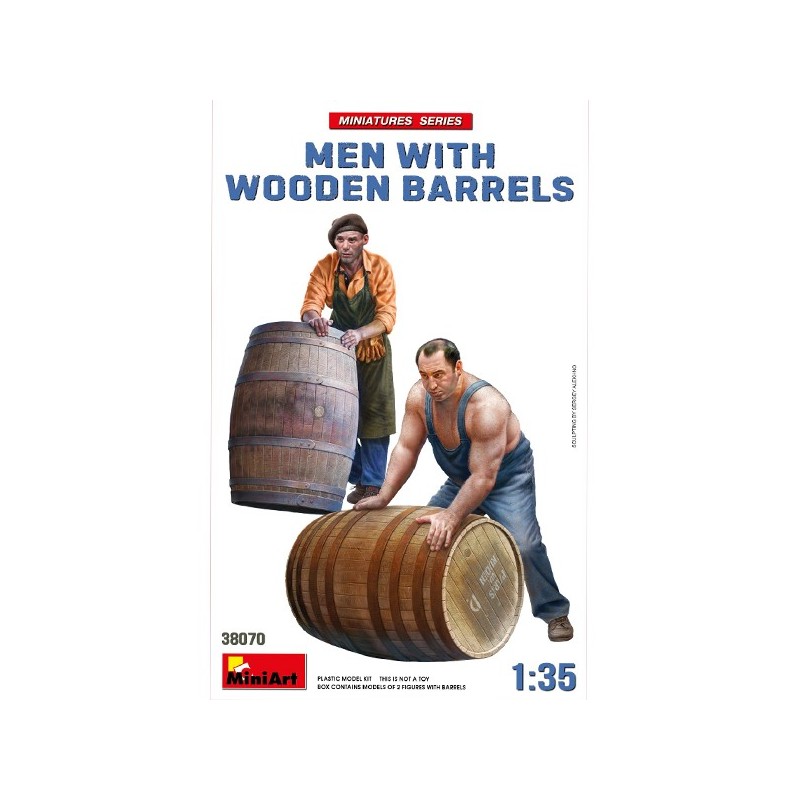Miniart Figuras Men with Wooden Barrels 1:35