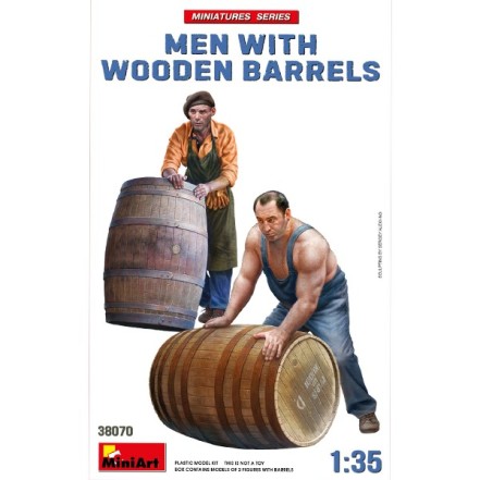 Miniart Figuras Men with Wooden Barrels 1:35