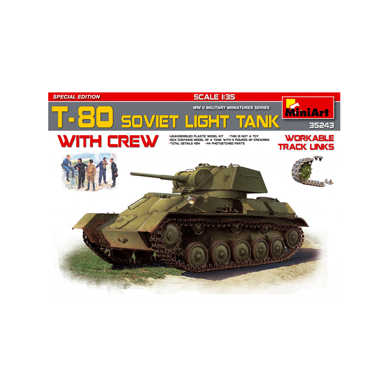 Tanque T80 Soviet Light+Crew Sp Edit 1/35