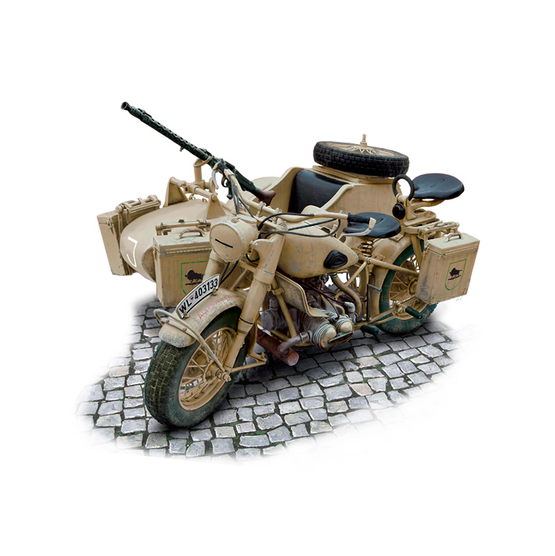 Italeri Moto militar German Mil. Motorcycle with sideCars 1:9