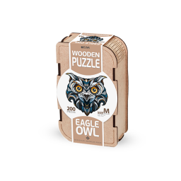 EWA Puzzle Búho Real (M) 200 piezas caja de madera