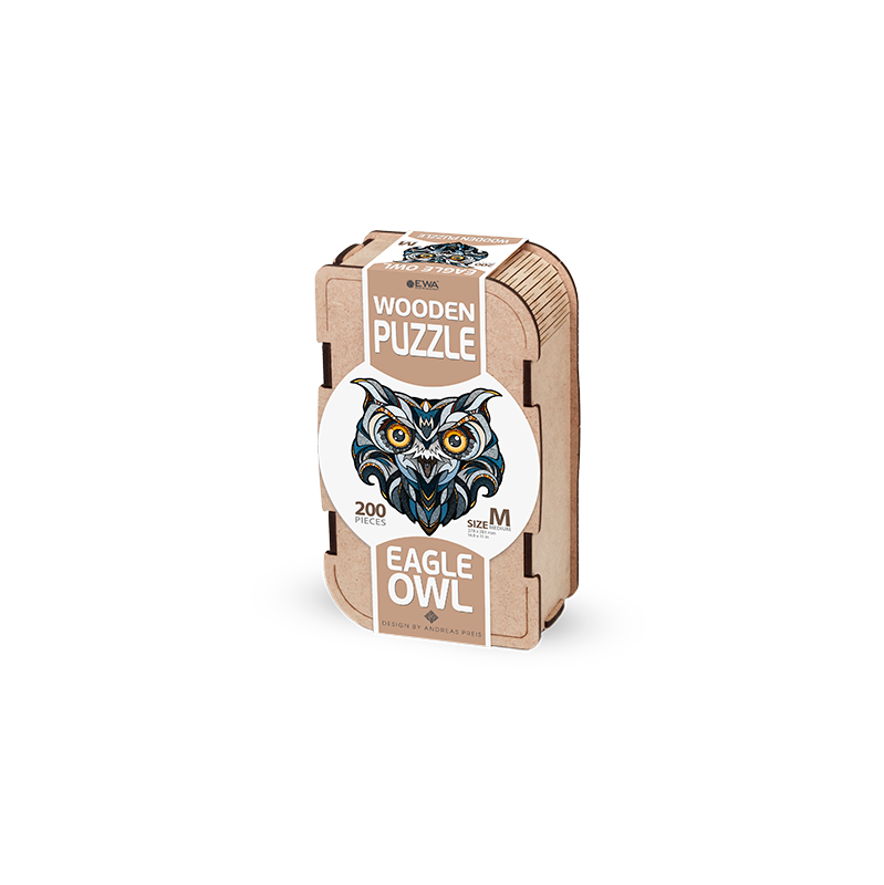 EWA Puzzle Eagle Owl (M) 200 pieces wooden box