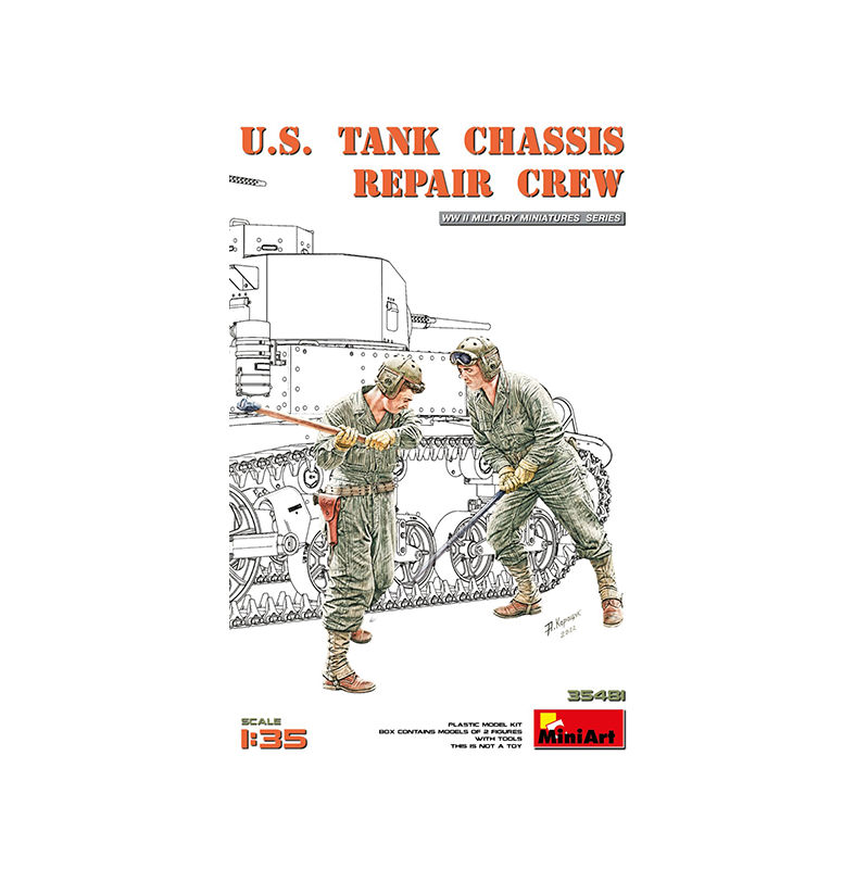 Miniart Figures U.S. Tank Chassis Repair Crew 1/35