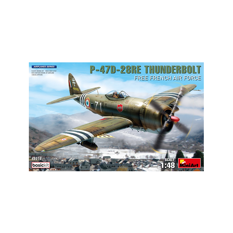 Miniart Plane P-47D-28RE Thunderbolt. Free French Air Force. Basic 1/48